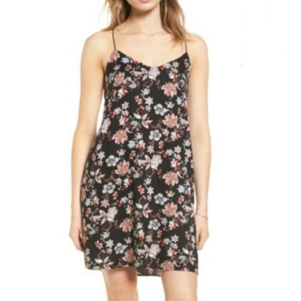 LUSH Floral Print Cross Back Slipdress